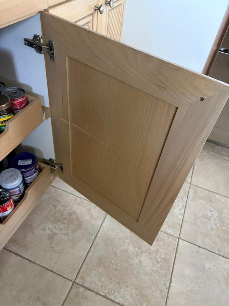 Interior cabinet door and hardware